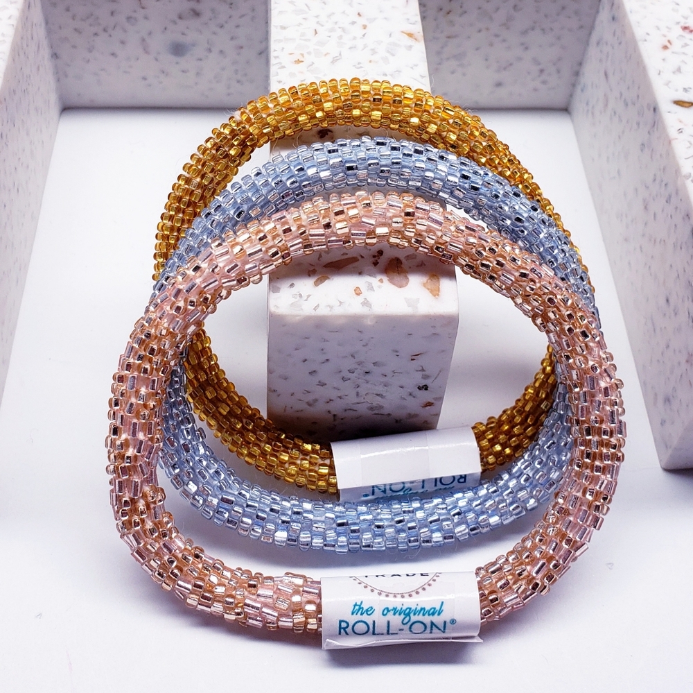 CHIC HAPPENS -Original Roll-On® Bracelets, 7" round, made in Nepal #3 (3 pieces)